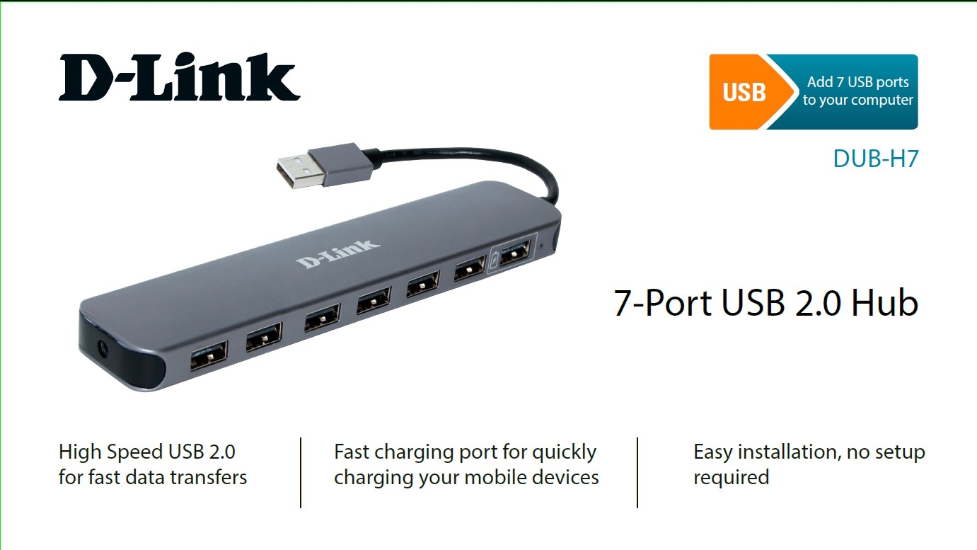 Концентратор D-LINK DUB-H7/E1A в магазине сетевого оборудования